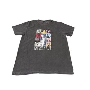 TAYLOR SWIFT THE ERAS TOUR Concert Gray T Shirt Adult Size Large Comfort Colors